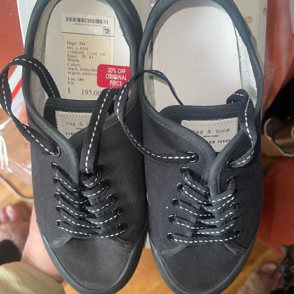 NIB rag & bone Standard Issue Lace Up In Black Size 6.5 - Picture 10 of 10